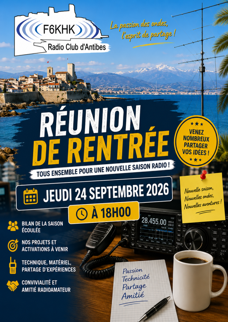 Affiche réunion de rentrée F6KHK maison des associations